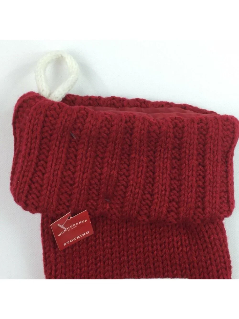 Red Knit Initial F Christmas Stocking w Cuff Wondershop
